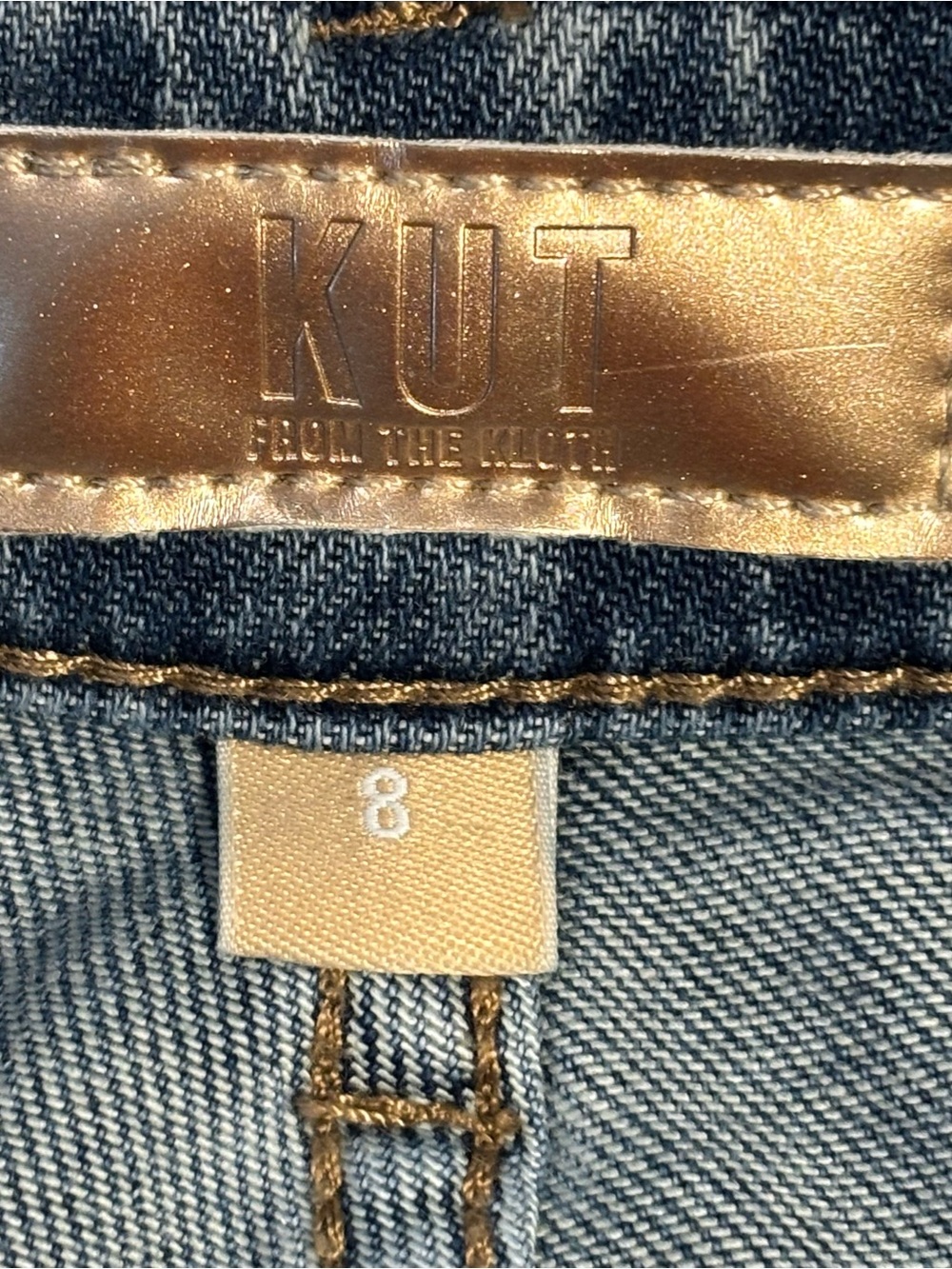 Kut from the Kloth Jean Skirt Size 8 Blue Denim Button-Front Skirt Knee-length - Picture 3 of 8